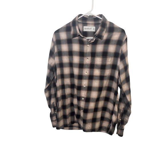 Abercrombie & Fitch Soft A&F Flannel Plaid Button Front Shirt Mens Size Medium - Picture 3 of 8